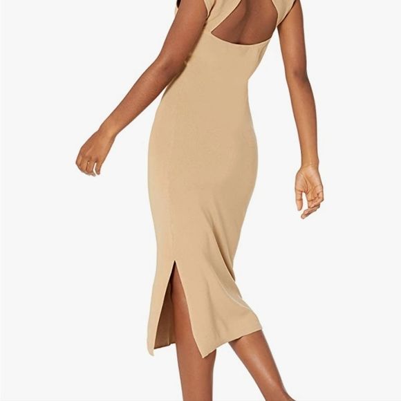 The Drop Laila Power Shoulder Twist Back Sweater Knit Dress XL Churds/Whey NWT - Picture 9 of 13